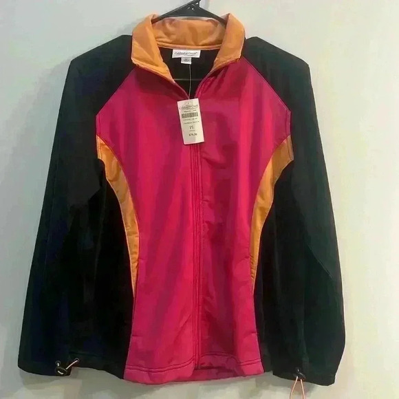 NWT 90s Y2K style Womens Colorblock Jacket Phoebe Buffay Campcore Retro 2000s - Picture 1 of 5